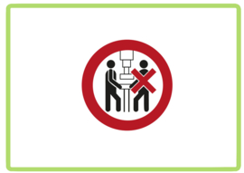 Moet door 1 persoon bediend worden sticker