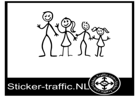 Happy family stick design 2 sticker