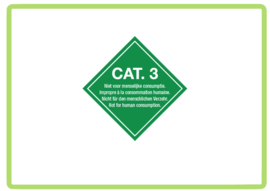 Cat 3 niet voor menselijke consumptie sticker