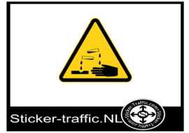 Bijtende stof sticker