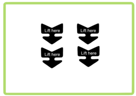 Lift here boot sticker set van 4 stuks