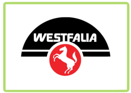 Westfalia paard caravan en camper sticker