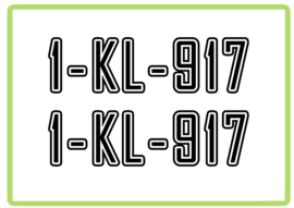 Boot registratie set van 2 stickers