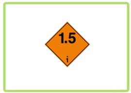 Ontplofbare stoffen en voorwerpen 1.5 sticker
