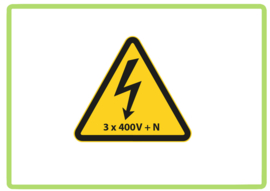 Elektriciteit 3 x 400V + N sticker