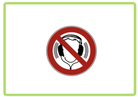Hoofdtelefoon met muziek verboden sticker