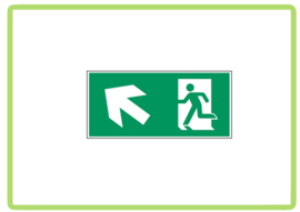 Vluchtweg links naar boven sticker