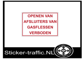 Openen van gasflessen verboden sticker