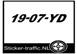 Boot registratie nummer 19-07-YD sticker ( set van 2 stuks )