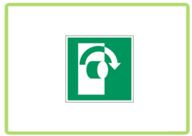 Openen door naar rechts te draaien sticker