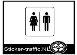 Vrouw man wc sticker