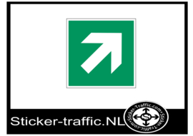 Rechts schuin naar boven sticker