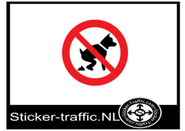 Verboden hond te laten poepen sticker