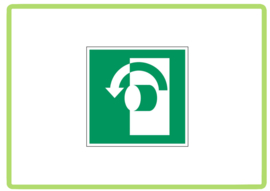 Openen door naar links te draaien sticker