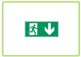 Vluchtweg beneden sticker