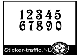 Cross nummers design 5 sticker