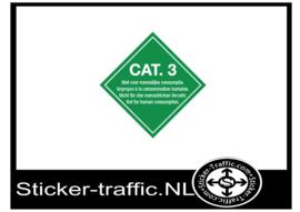 Categorie 3 1000 stuks 5 cm x 5 cm niet voor menselijke consumptie sticker cat3 sticker