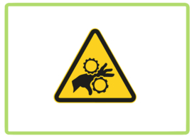 Knel gevaar hand sticker