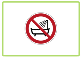 Niet gebruiken in water sticker