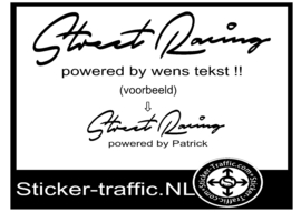 Wens Tekst Street Racing Sticker
