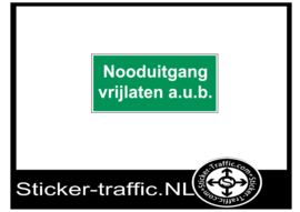 Nooduitgang vrijlaten sticker