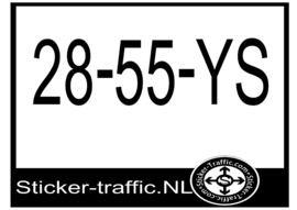Boot registratie nummer 28-55-YS sticker (set van 2 stuks)