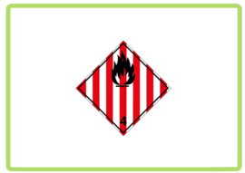 Ontvlambare vaste stoffen sticker