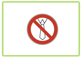 Loshangende kleding verboden sticker
