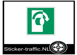 Openen door naar rechts te draaien sticker