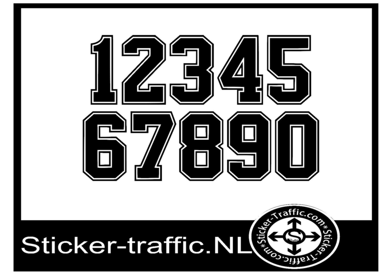 Baffle mechanisme contact Cross nummers design 6 sticker | Nummer stickers | sticker-traffic