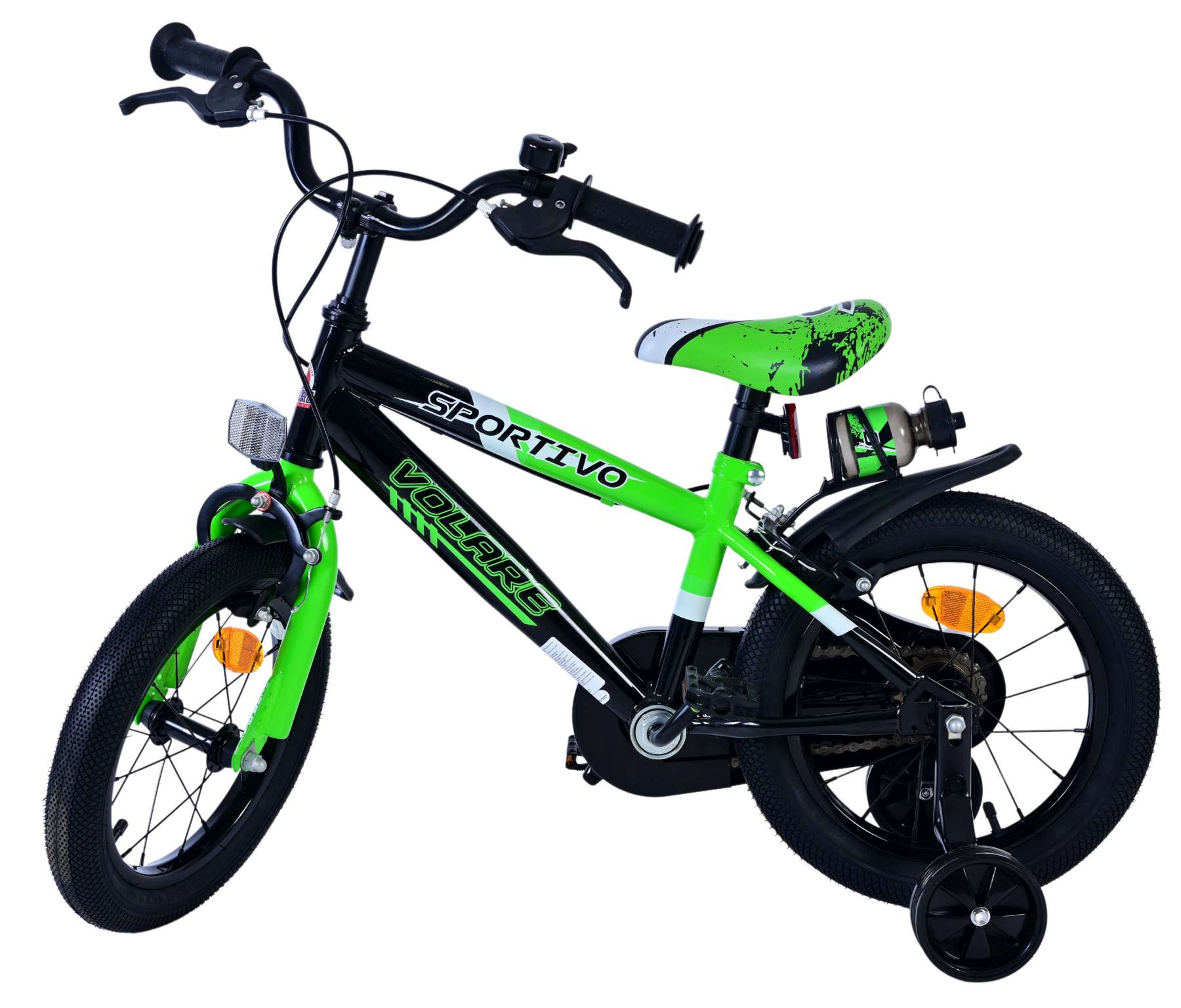 Volare Sportivo Kinderfiets - Jongens - 14 inch -Groen Zwart
