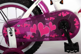 Volare Heart Cruiser Kinderfiets - Meisjes - 12 inch - Wit / paars