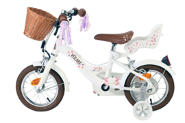 Volare Blossom Kinderfiets - Meisjes - 12 inch - Wit - Twee handremmen