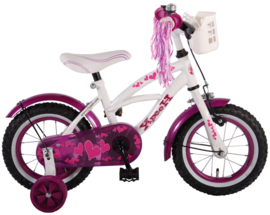 Volare Heart Cruiser Kinderfiets - Meisjes - 12 inch - Wit / paars