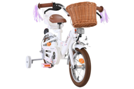Volare Blossom Kinderfiets - Meisjes - 12 inch - Wit - Twee handremmen