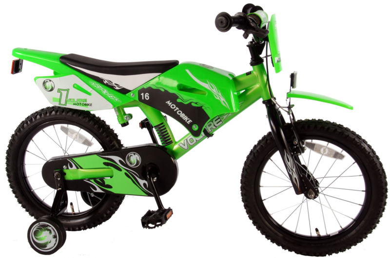 bewondering Inpakken Rijpen Volare Motobike Kinderfiets - Jongens - 16 inch - Groen | 16 inch | 4 - 6  jaar | kaspibike
