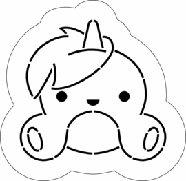 Unicorn Luna cookie cutter & hulp stencil