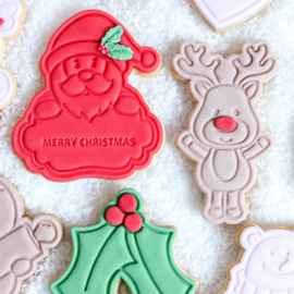 Santa banner # & cookie cutter - 2 delig