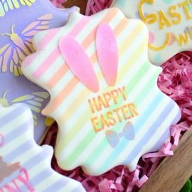 Happy Easter with Bunny Ears Stencil