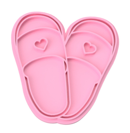 slippers stempel & cookie cutter 2-delig