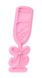 Champagne glas stempel  & cookie cutter - 2 delig