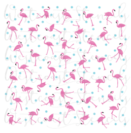 Flamingo- dot  3 delig cookie stencil