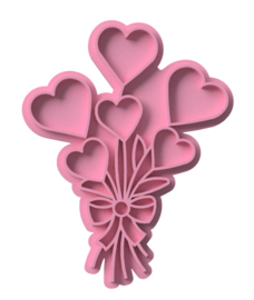 Boemen hartjes stempel & cookie cutter 2-delig
