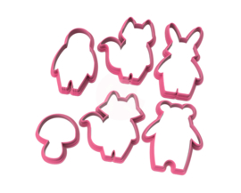 Woodland 6 delig  cookie cutter set