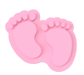 Baby voetjes cookie stempel & cookie cutter 2 delig