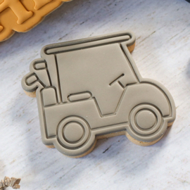 Golf kar stempel  & cookie cutter - 2 delig