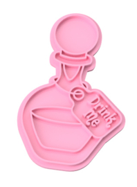 Drink me - stempel  & cookie cutter - 2 delig