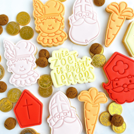 Mijter cookie stempel & cookie cutter 2 delig