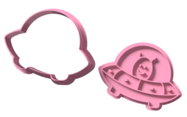 UFO stempel  & cookie cutter - 2 delig