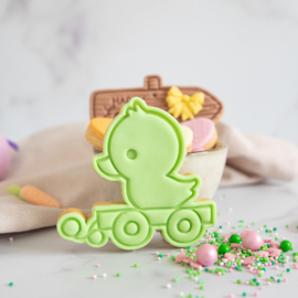 Trek eendje stempel  & cookie cutter - 2 delig
